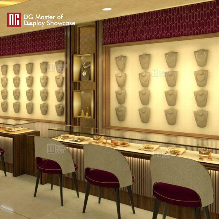 DG Showcase High End Jewelry Display Showcase Customized Jewellery Shop Counter Modern Design 10
