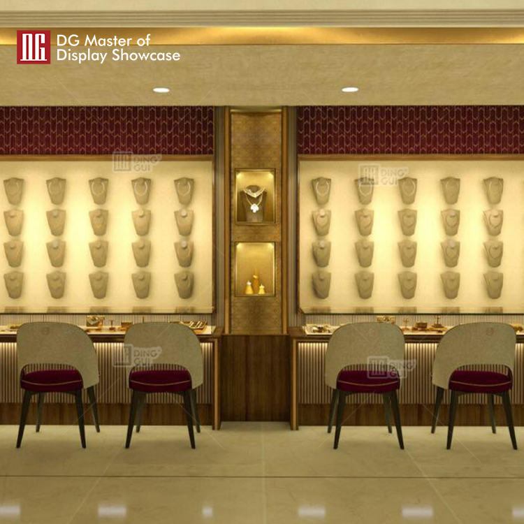 DG Showcase High End Jewelry Display Showcase Customized Jewellery Shop Counter Modern Design 12