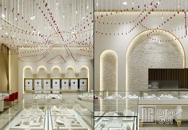 DG Showcase စိတ်ကြိုက်လက်ဝတ်ရတနာ Cabinet Showcase စိတ်ကူးယဉ်ဆန်သောဒီဇိုင်း 5