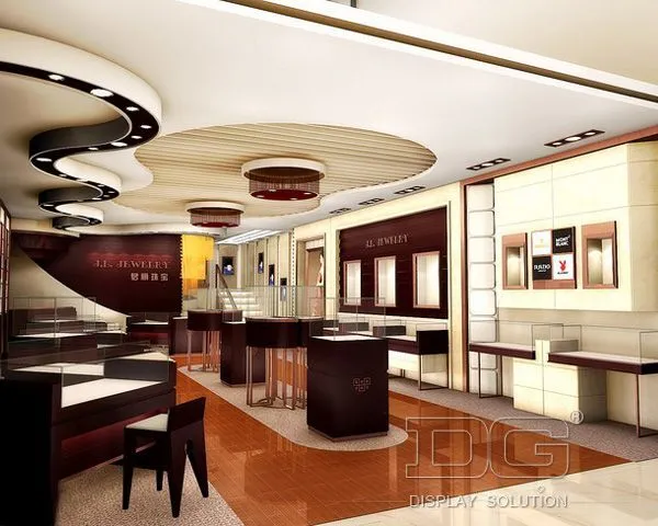 Προσαρμοσμένη βιτρίνα πολυτελών κοσμημάτων DG Showcase Κατασκευαστής βιτρίνας 1