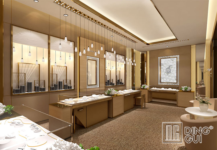 DG Showcase Επαγγελματική κατασκευή βιτρίνας κοσμηματοπωλείου με κομψό στυλ 4