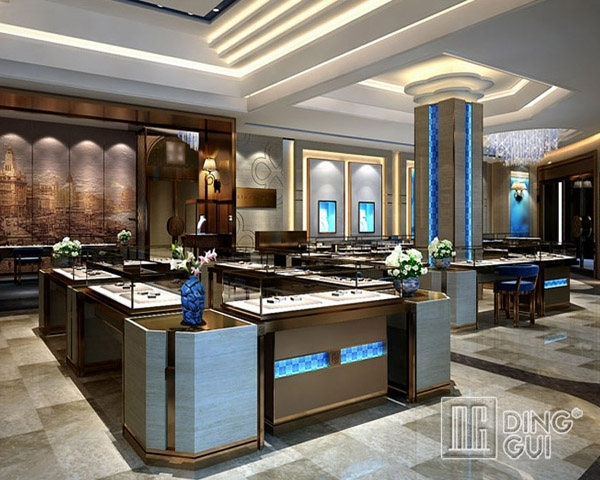 DG Showcase popular wooden jewelry shop showcase display Classic design 1