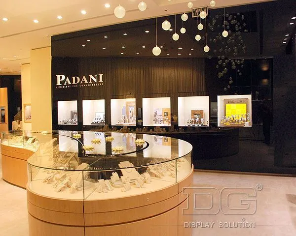 DG Showcase Round Temper Glass Alahas Display Cabinet Bagong Dumating 1