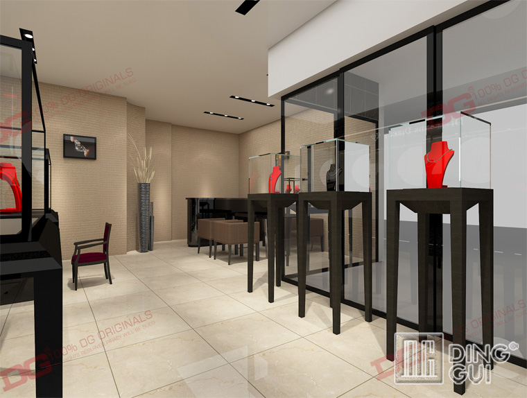 DG Showcase μοντέρνα ξύλινη βιτρίνα κοσμημάτων με δημιουργικά σχέδια 5