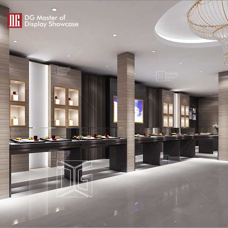 DG Showcase Custom εμπορικό κέντρο κοσμηματοπωλείο βιτρίνα τοίχου βιτρίνα πολυτελές σχέδιο ντουλαπιού 8