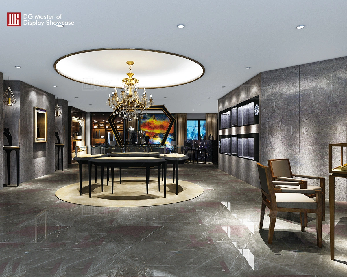 Προθήκη DG High-end Πολυτελής Κοσμηματοθήκη Βιτρίνας Επαγγελματικού Σχεδιασμού με Δημιουργικό Σχεδιασμό προς Πώληση 1