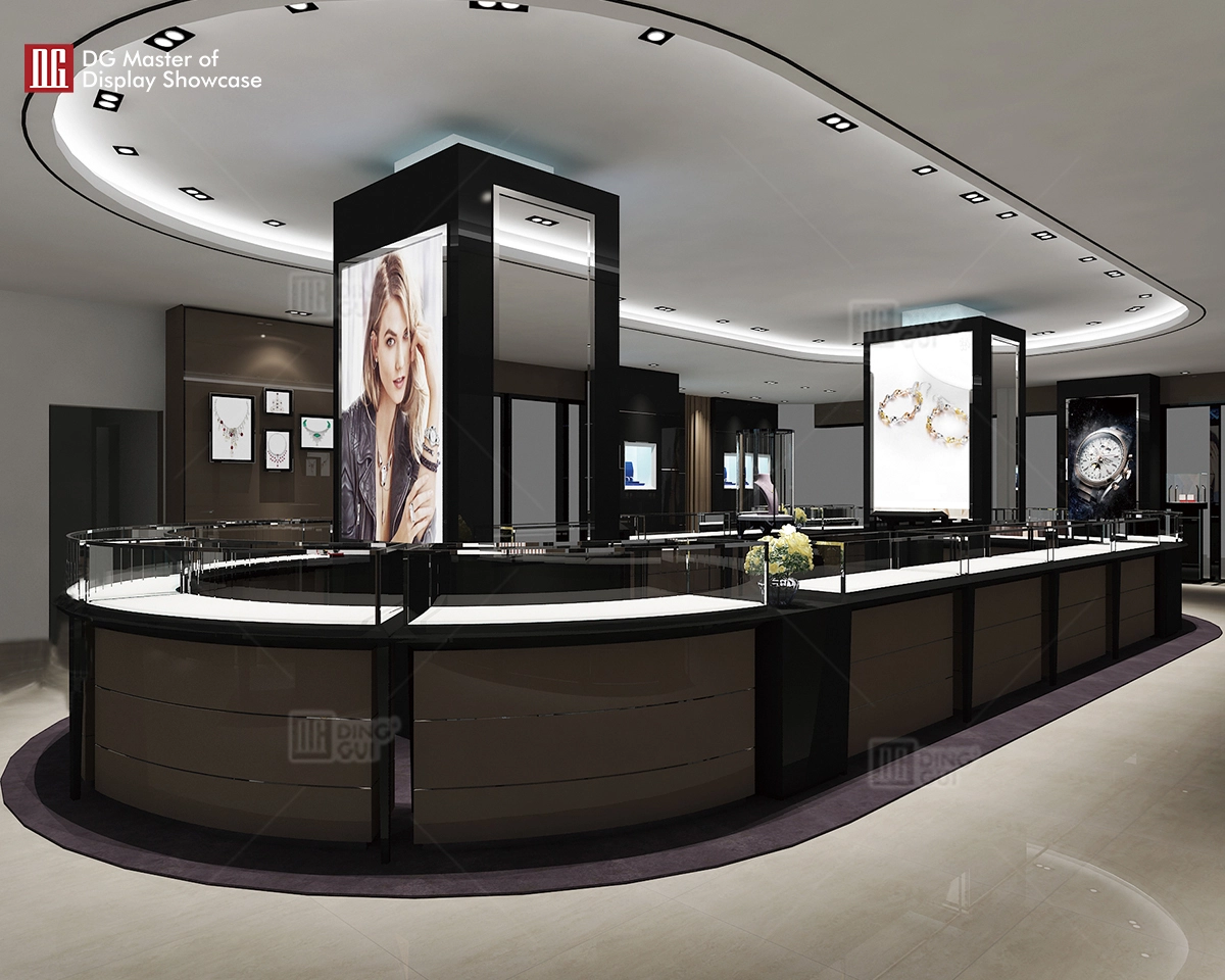 Vitrina de joyería de alta gama personalizada DG Showcase, fabricante de gabinetes de lujo 1