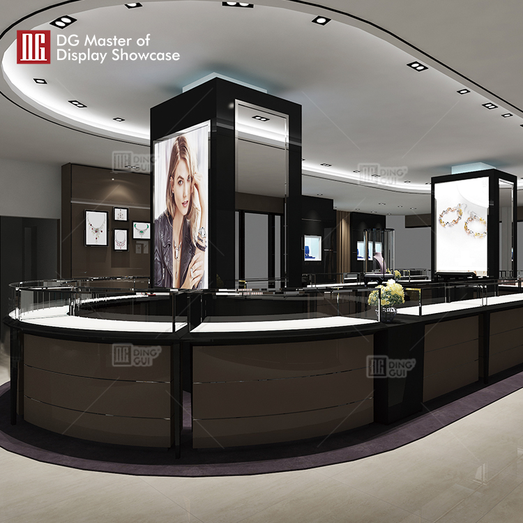Vitrina de joyería de alta gama personalizada DG Showcase, fabricante de gabinetes de lujo 9