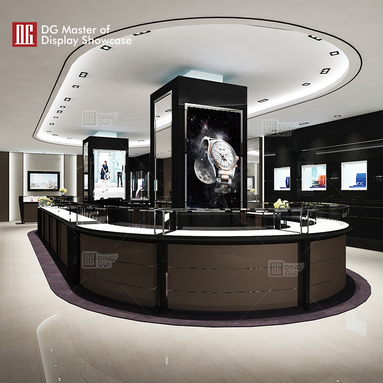 Vitrina de joyería de alta gama personalizada DG Showcase, fabricante de gabinetes de lujo 7