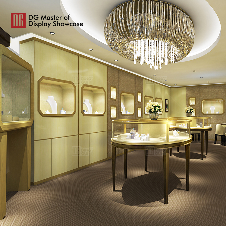 Custom gold showroom decoration wholesale Manufacturer | DG Display Showcase 7