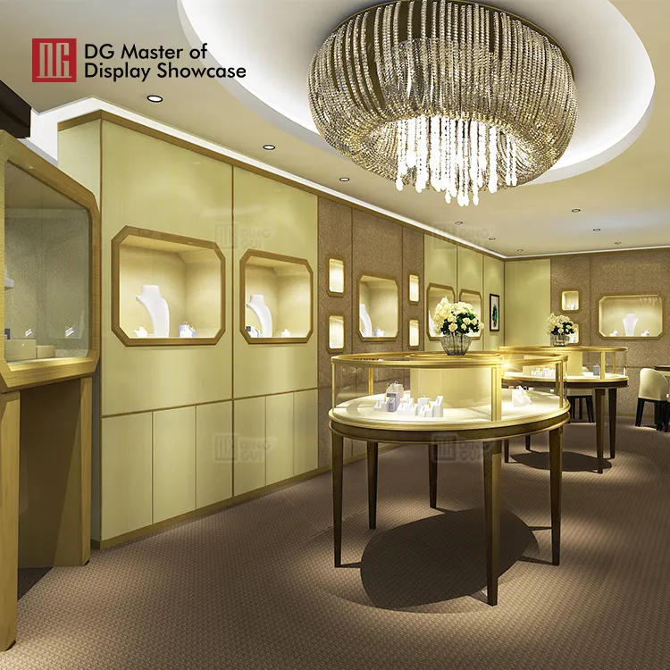 Custom gold showroom decoration wholesale Manufacturer | DG Display Showcase 5