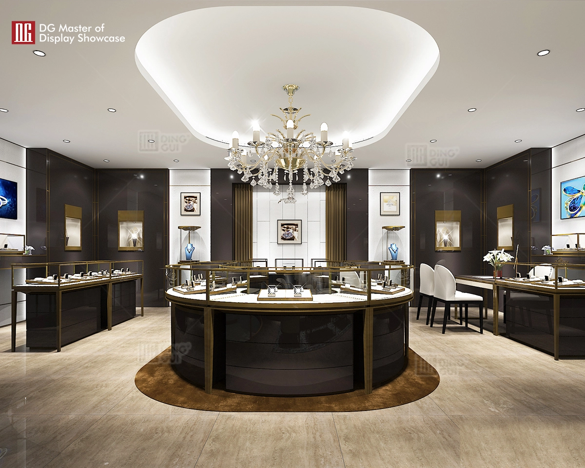 DG Showcase Factory Direct Showcase Stand Jewellery Counter Display Gold Jewelry Showroom 1