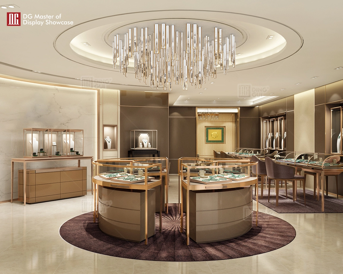DG showcase customized luxury jewelry store display cabinet high-end Jewellery Showcase manufacturer 1