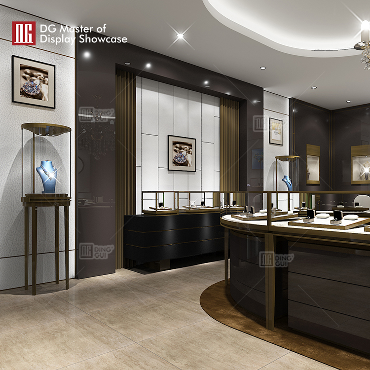 DG Showcase Factory Direct Showcase Stand Jewellery Counter Display Gold Jewelry Showroom 11