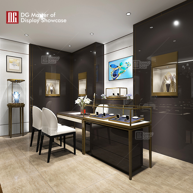 DG Showcase Factory Direct Showcase Stand Jewellery Counter Display Gold Jewelry Showroom 9