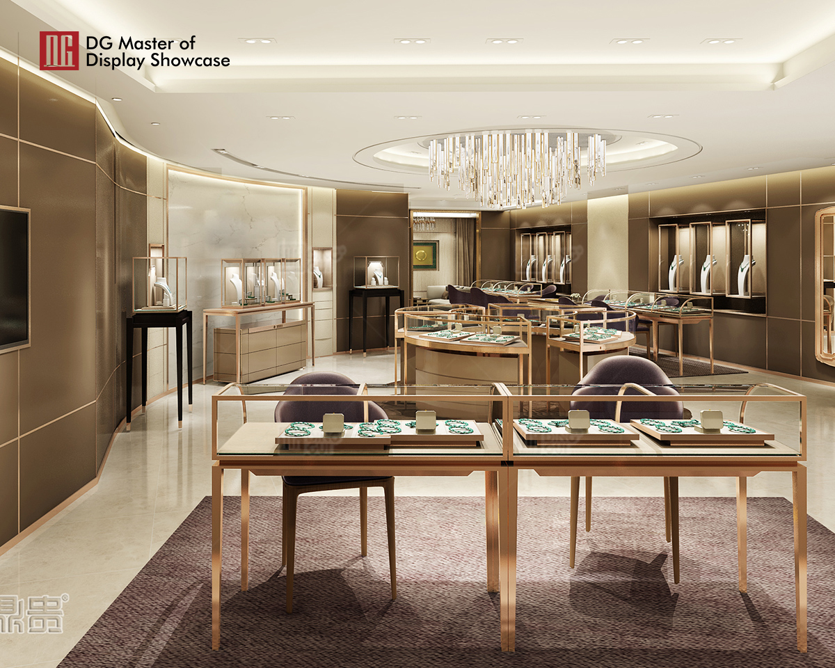 DG showcase customized luxury jewelry store display cabinet high-end Jewellery Showcase manufacturer 7