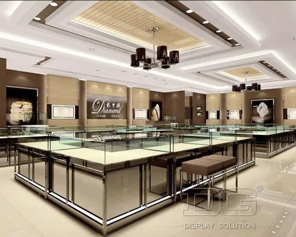 DG Showcase Latest Design Brand Mirror Display Jewellery Showcase Design 1