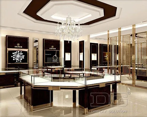 DG Showcase Fashion Wooden Jewelry Display Showcase Interior Design 1