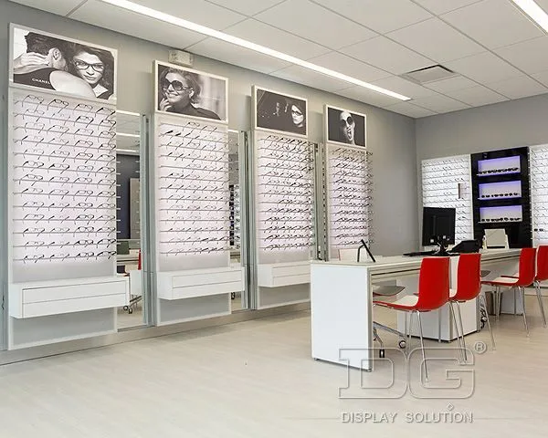 DG Showcase Προσαρμοσμένες Οπτικές Βιτρίνες Βιτρίνας Γυαλιών 1
