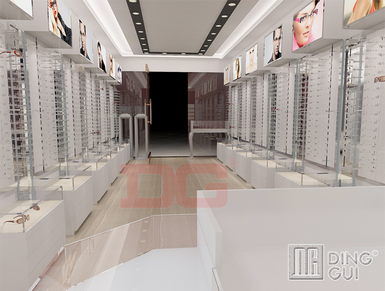 DG Showcase Exquisite retail sunglasses store glass display stand optical showcase manufacturer 4
