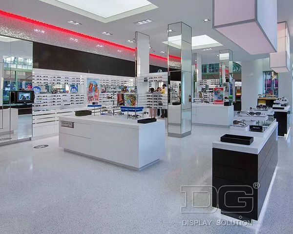 DG Showcase Fashion Optical Store Design Wooden Eyewear Showcase Display Manufacturer 1