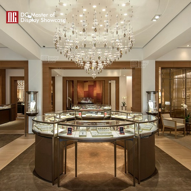 DG Showcase High End Round Island Display Showcase Countertop Decoration 9