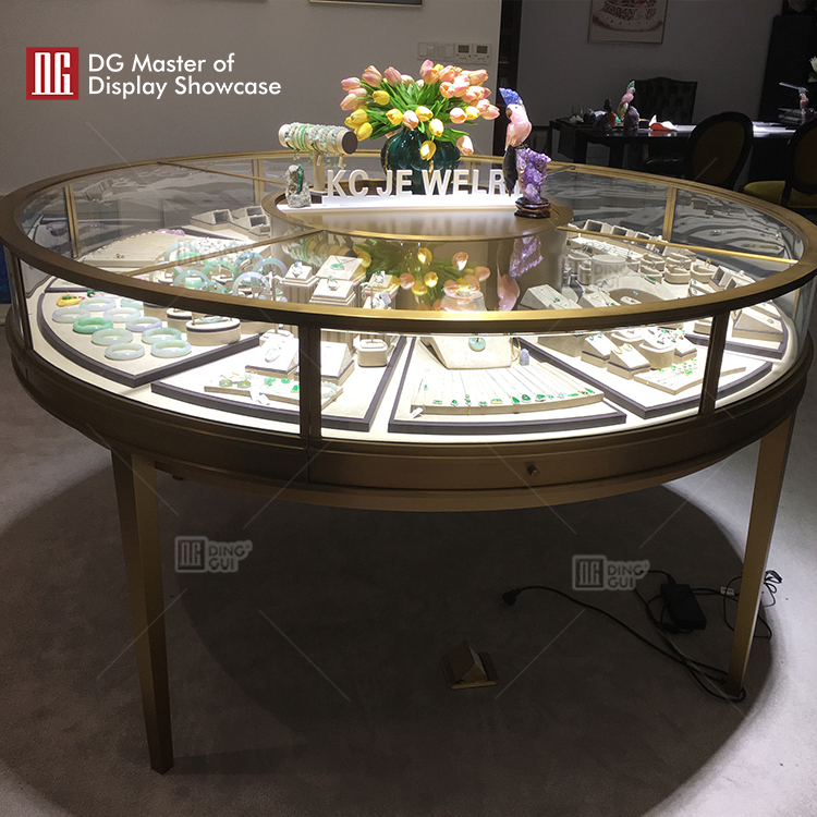 DG Showcase High End Round Island Display Showcase Countertop Decoration 11