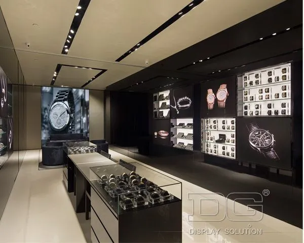 DG Showcase Luxury Black Wooden Glass Watch Display Showcase From China 1