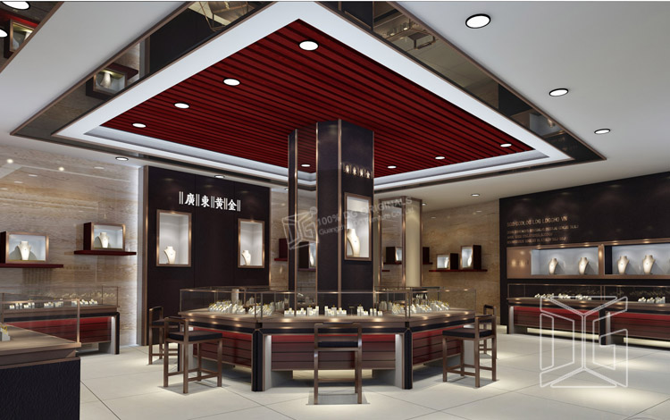  Witryna sklepu z biżuterią ze szkła drewnianego