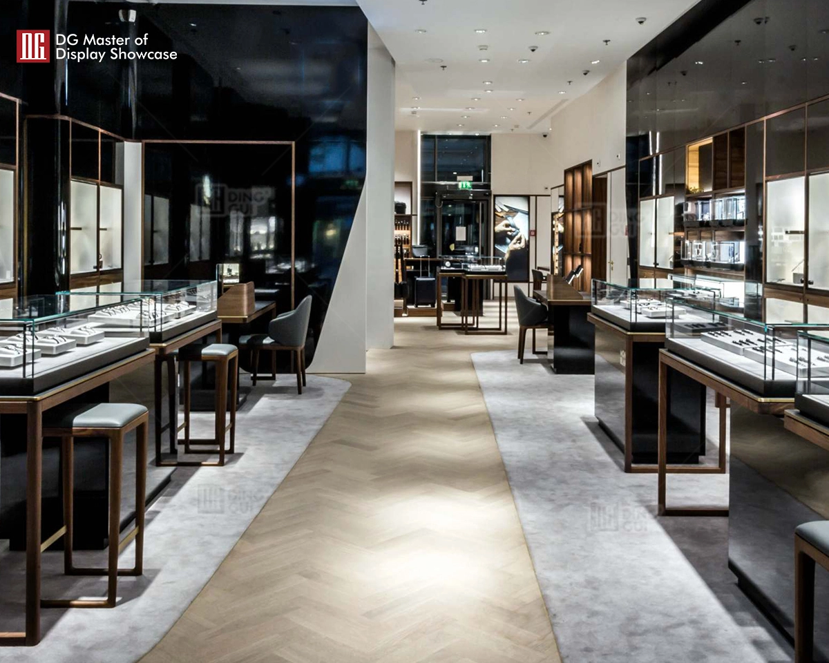DG Showcase Hot Selling Jewellery Retail Store Wall Display Unit Showroom Counter Display Rack Κοσμήματα Display Cabinet 1