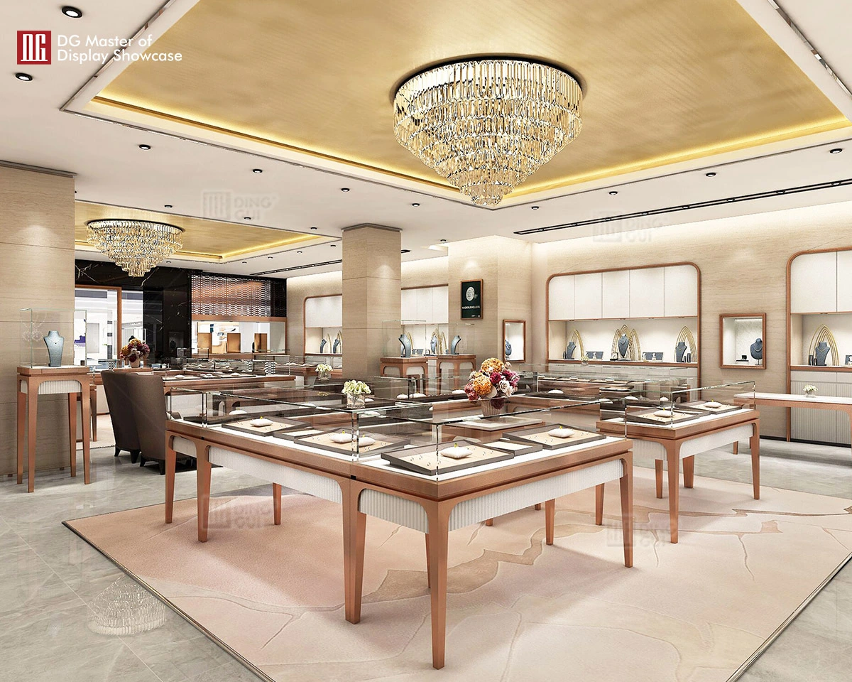 DG Showcase Luxury Jewelry Store Counter Vitrine Shop Furniture Diamond display cabinet watch shop showcase 1
