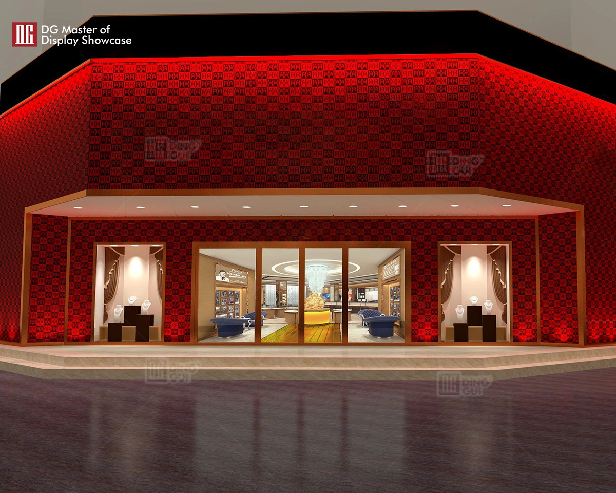 DG Showcase Factory price custom elegant design OEMODM wood glass jewelry showcase Jewelry Display Wall Showcase 1