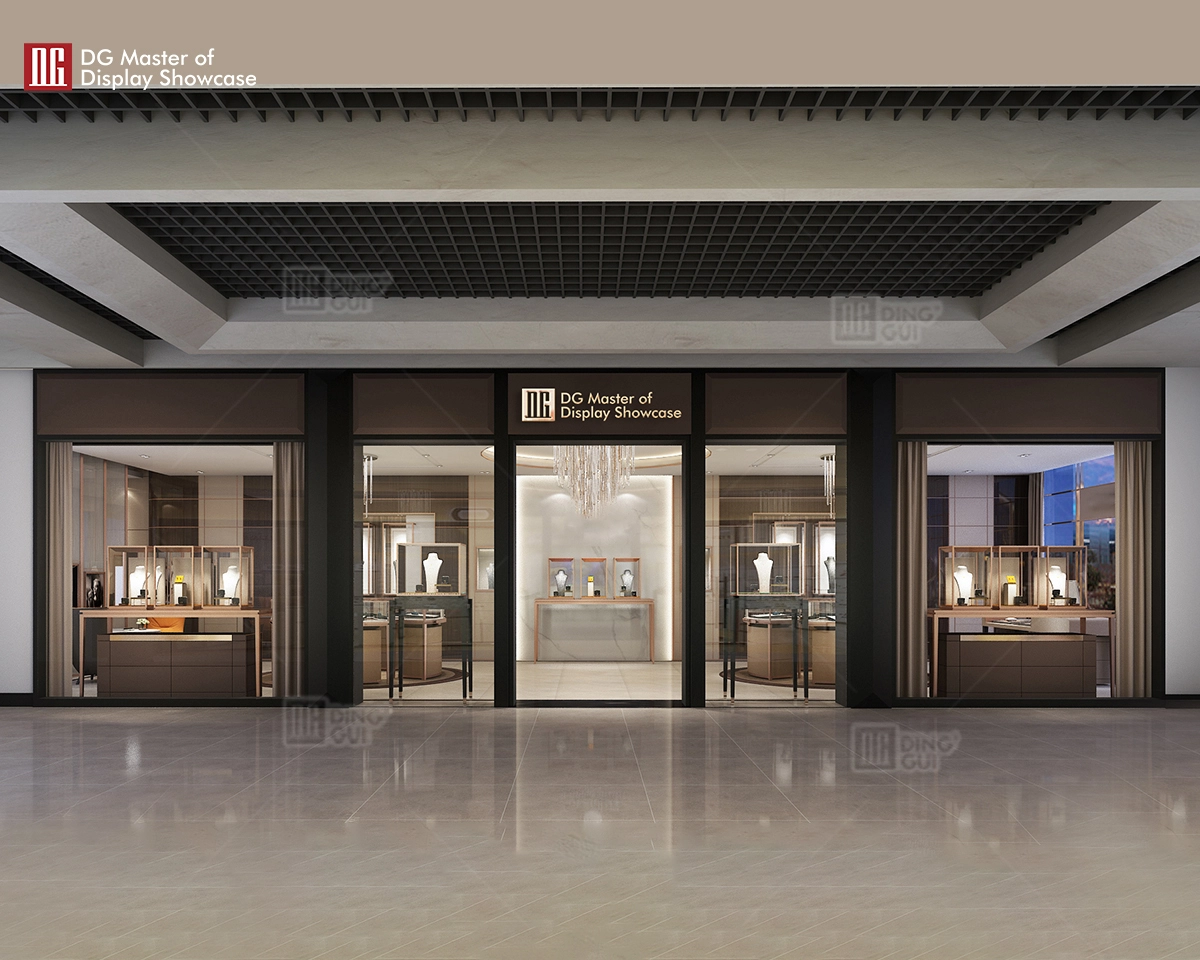 Η προθήκη Γενικής Διεύθυνσης προσάρμοσε τη μοναδική διακόσμηση επίδειξης κοσμήματος προθήκη καταστημάτων κοσμήματος σχεδίου καταστημάτων αντίθετη 1