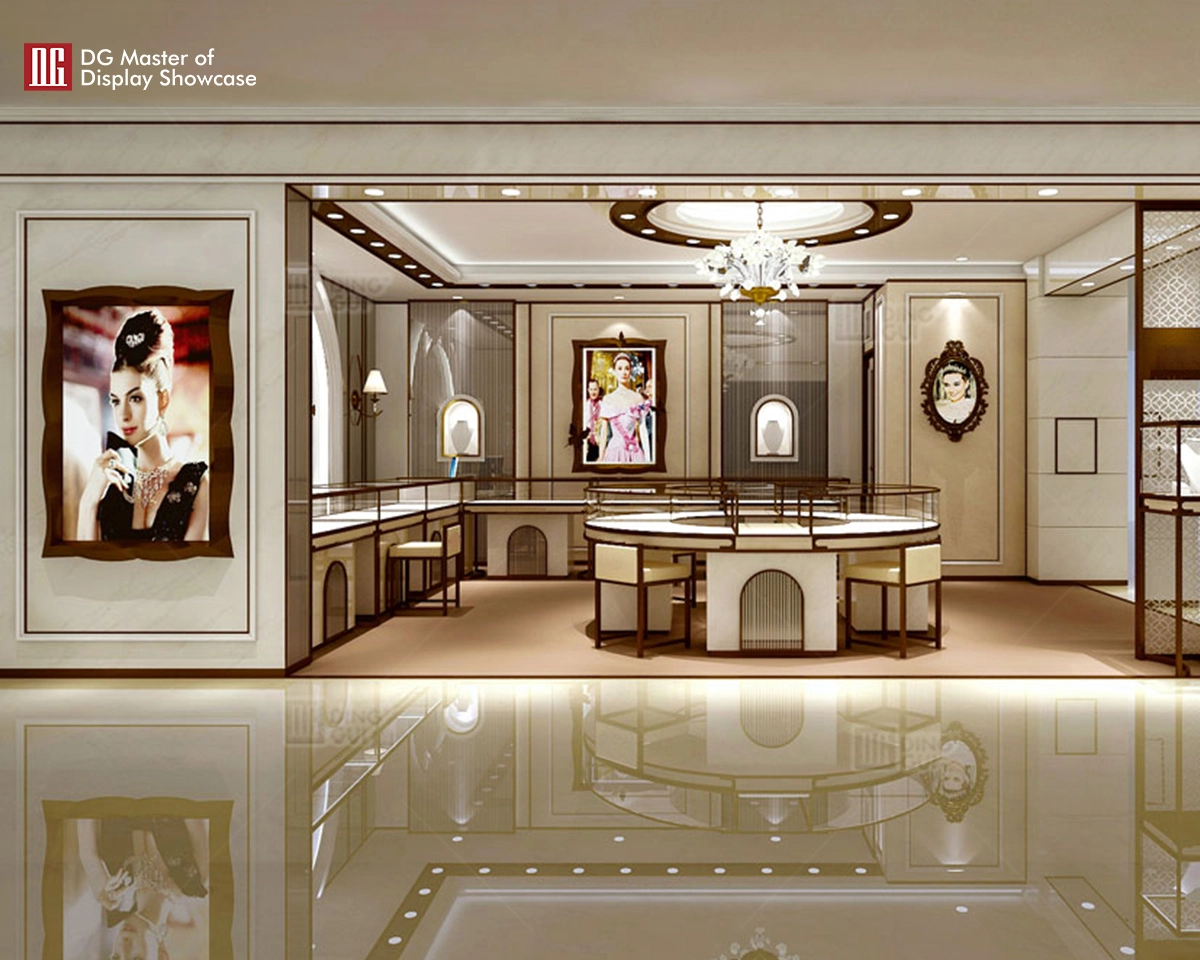 DG Showcase High end glass showcase standing glass showcase jewelry display stand jewelry display set earrings holder je 1