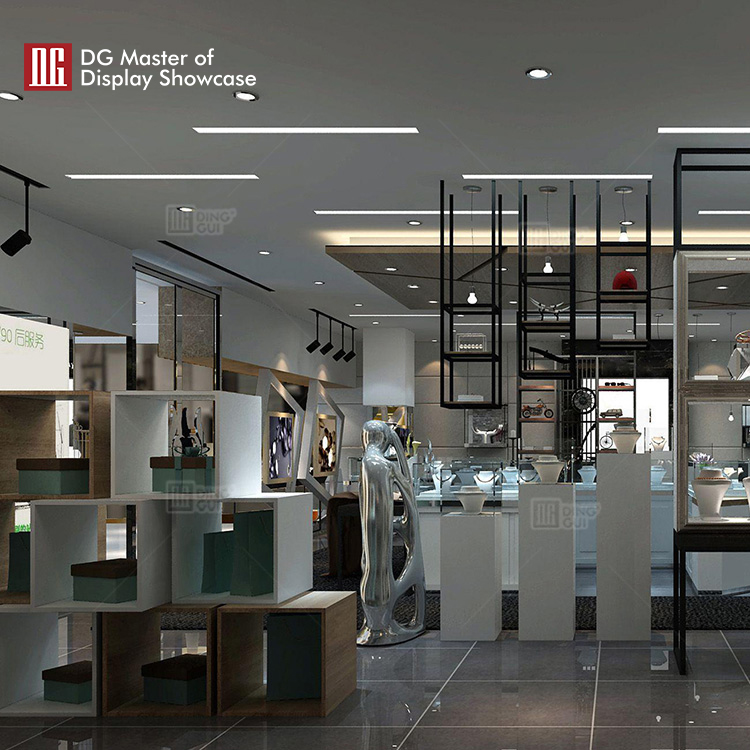 DG Showcase Factory Direct Jewelry Display Stand Retail with Metal Rotate Rack wholesale jewelry showcases1 9