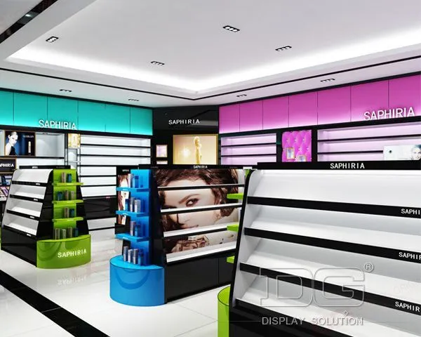 CM85 Shopping Mall Cosmetic Store Wooden Cosmetic Display Showcase 1
