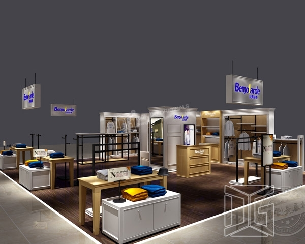 GR128 Luxusný drevený stánok s oblečením pre mužov 1