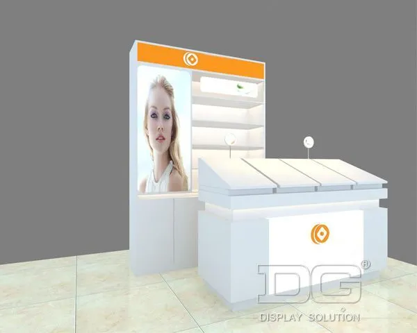 CM52 Popular Wooden White Tall  Cosmetic Shelving 1