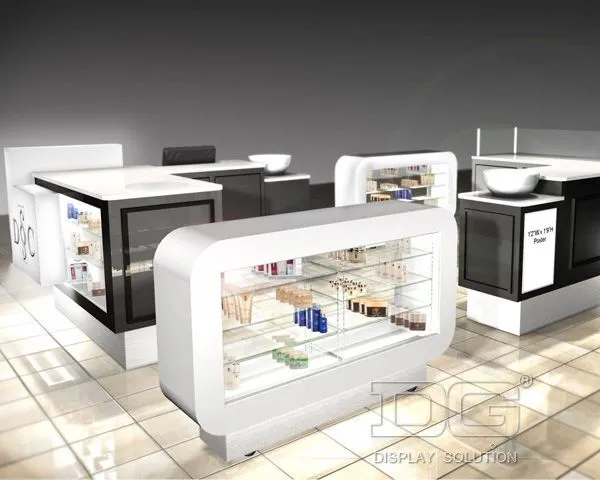 CM31 White Wooden Cosmetic Stand Display 1