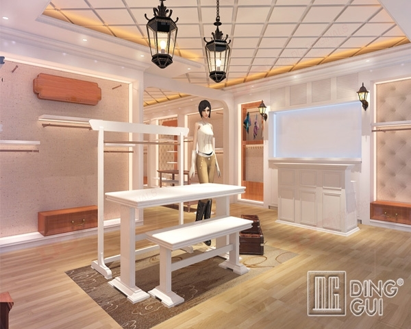 GR170 Modern shop wooden counter design for retail garment store 1