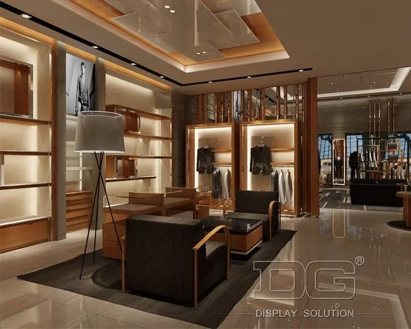 GR01 Πολυτελή ανδρικά ρούχα τοίχου με βιτρίνα 1