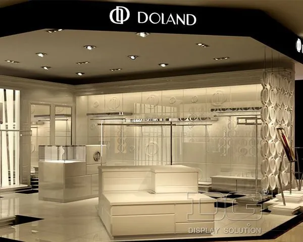 GR09 White Clothing Boutique Wooden Display Stand 1