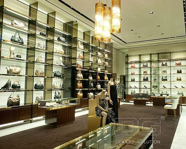 HB09 Wood Leather Bag Store Display Stand 1