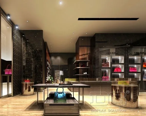 HB35 Προσαρμοσμένη πολυτελής ξύλινη τσάντα Σχεδιασμός καταστήματος 1