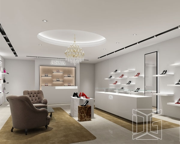 FT70 Λευκά Ξύλινα Έπιπλα Καταστήματος Υποδημάτων Μόδας 1