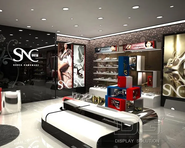 FT05 Καινοτόμος Σχεδιασμός Ξύλινης Βιτρίνας Καταστήματος Υποδημάτων 1