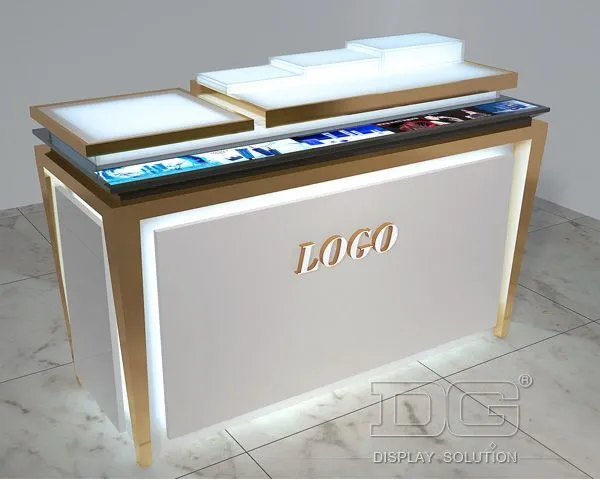 CM84 New Design Modern Wood Cosmetic Shop Counter Design 1