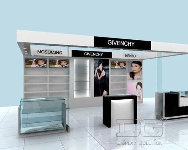 CM12 Wooden Glass Cosmetic Display Shelves 1