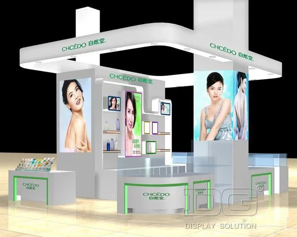 CM77 Χρυσό Πολυτελές Γυαλί και Ξύλινο Περίπτερο Ομορφιάς 1