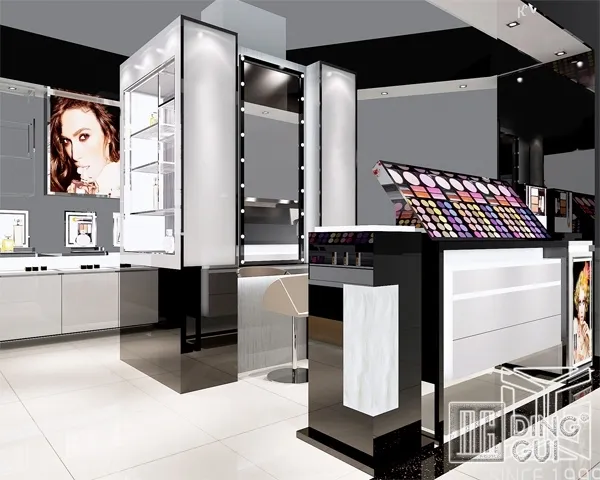 Modern Glass Cosmetic Display Counter for Retail Stores 3